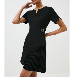 Karen Millen Tailored Military Pleat Short Sleeve Mini Dress